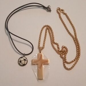 #1152.  2 Piece Sports Necklace Bundle, Baseball & Soccer Necklace Bundle